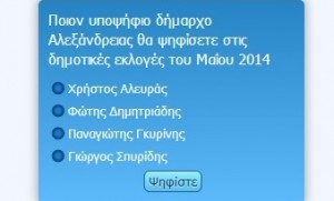 Εσείς ποιον δήμαρχο θεωρείτε κατάλληλο για την Αλεξάνδρεια; (ψηφίστε!)