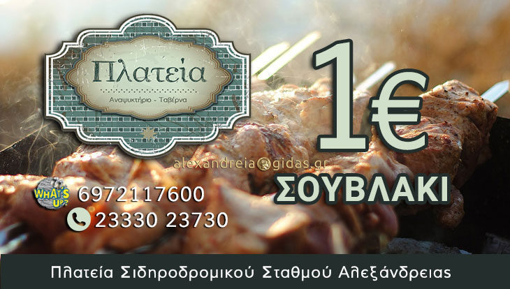 Σουβλάκι με 1 ευρώ κάθε μέρα στην ΠΛΑΤΕΙΑ στην Αλεξάνδρεια