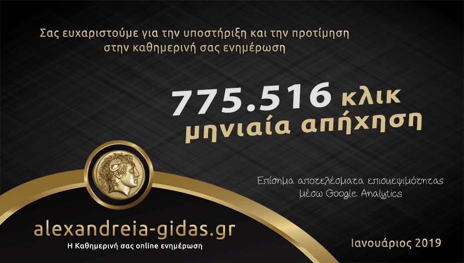 Μας διαβάσατε 775.516 φορές τον Ιανουάριο – Ευχαριστούμε!