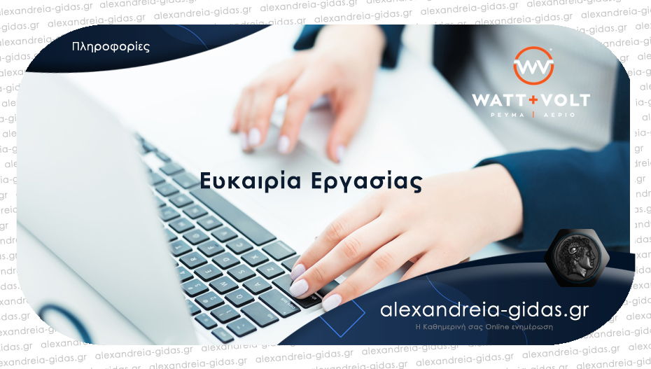 Ευκαιρία εργασίας στο σημείο εξυπηρέτησης WATT & VOLT στην Αλεξάνδρεια!