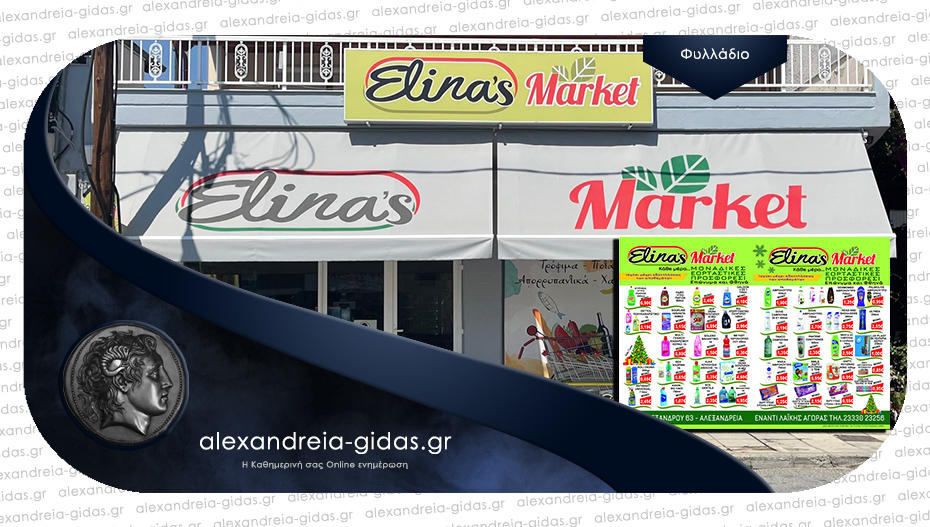 Εορταστικές προσφορές από το ELINA’S MARKET στην Αλεξάνδρεια – δείτε το νέο φυλλάδιο!