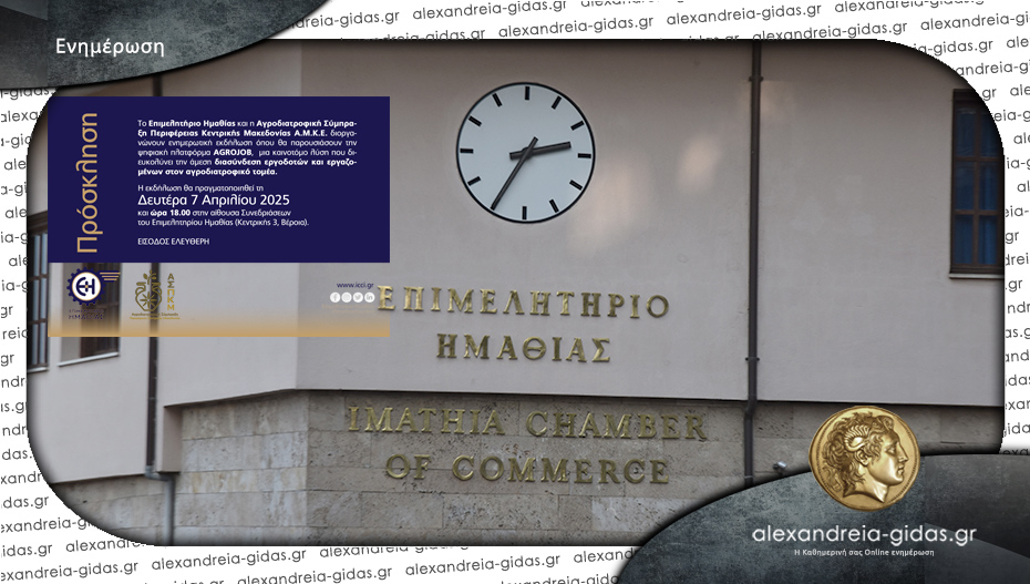 Ενημερωτική εκδήλωση στο Επιμελητήριο Ημαθίας για Πιλοτική Πλατφόρμα εύρεσης προσωπικού