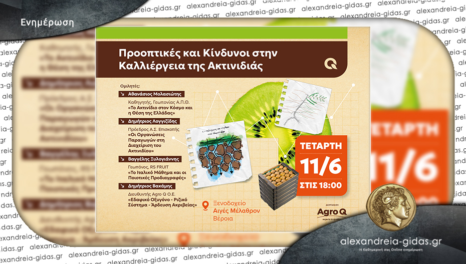 Ακτινίδιο: Προοπτικές και κίνδυνοι – εκδήλωση στις 11 Ιουνίου στη Βέροια από την Agro Q!