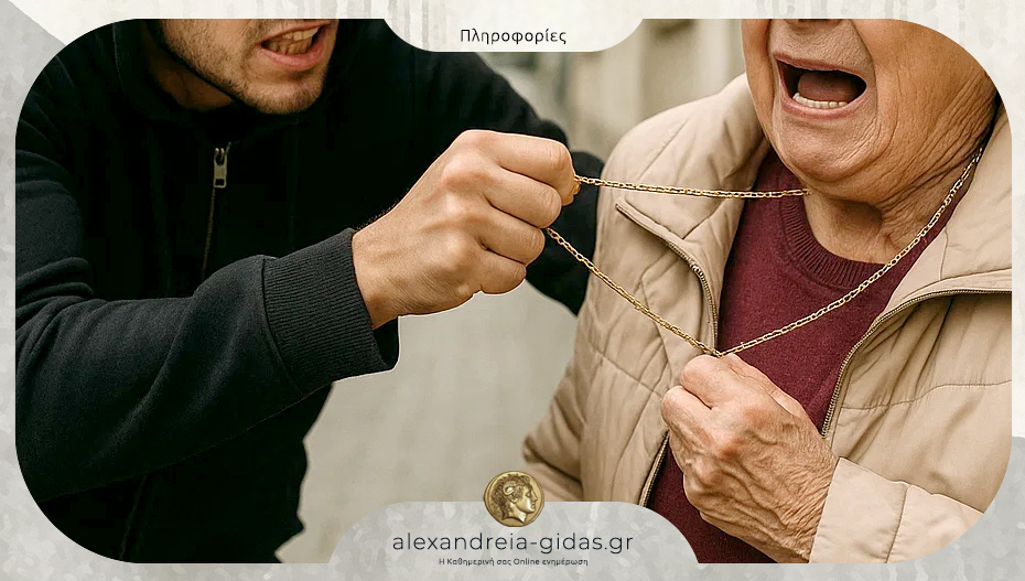 Άρπαξε τον σταυρό και την αλυσίδα από τον λαιμό ηλικιωμένης στην Αγκαθιά