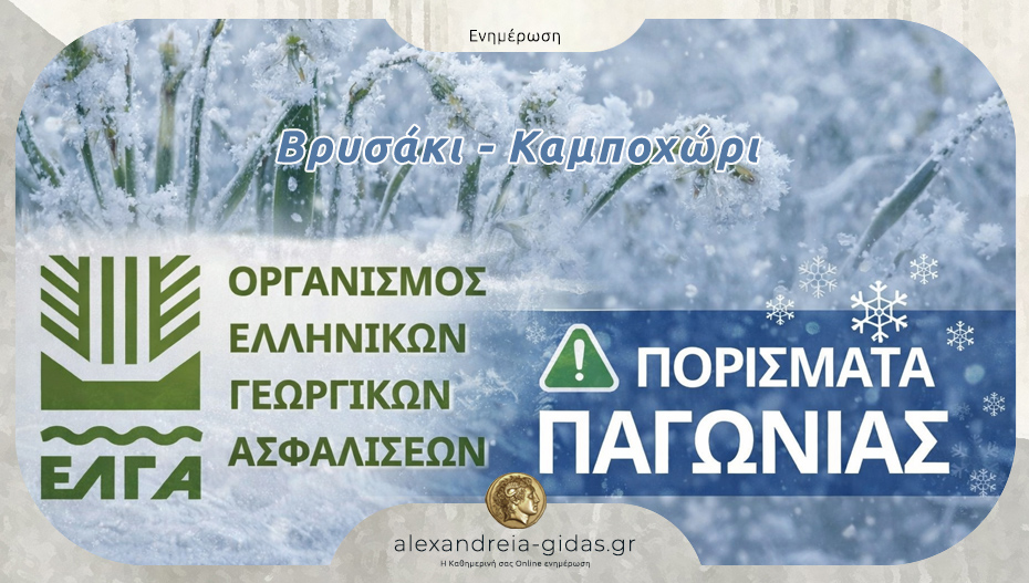 Πορίσματα του ΕΛΓΑ για τον Παγετό Φεβρουαρίου 2025 για το Βρυσάκι και το Καμποχώρι
