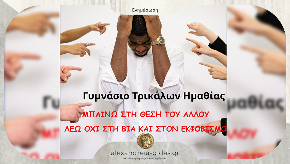 Εκδήλωση για τον Σχολικό Εκφοβισμό από το Γυμνάσιο Τρικάλων