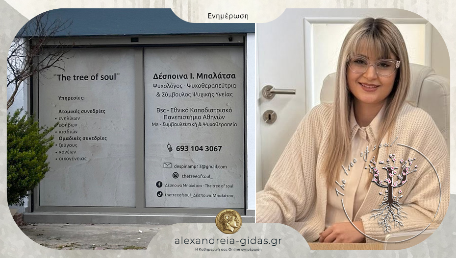 Ψυχολόγος Δέσποινα Μπαλάτσα: Δύο χρόνια παρουσίας στην Αλεξάνδρεια με εγκαίνια νέου γραφείου την Κυριακή!
