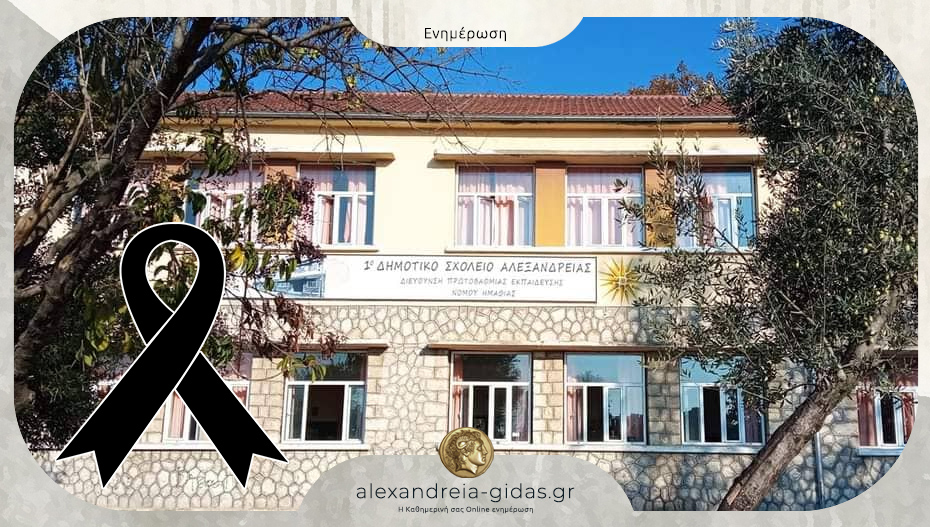 Συλλυπητήριο μήνυμα από το 1ο Δημοτικό Σχολείο Αλεξάνδρειας