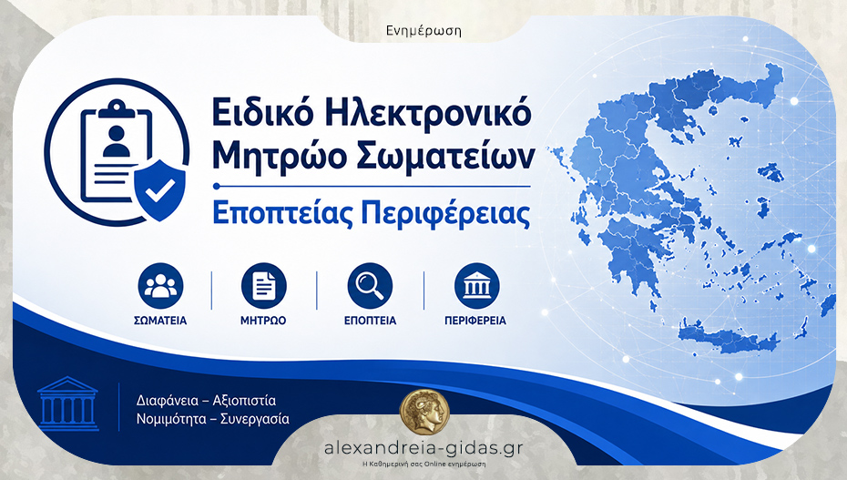 Π.Ε. Ημαθίας: Ειδικό Ηλεκτρονικό Μητρώο για τα Σωματεία (Πολιτιστικούς Συλλόγους)